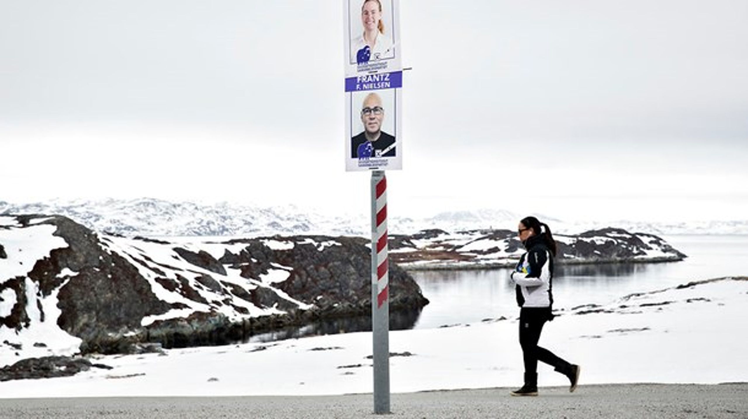 &nbsp;Valgplakater til det grønlandske landstingvalg i gaderne i Nuuk.