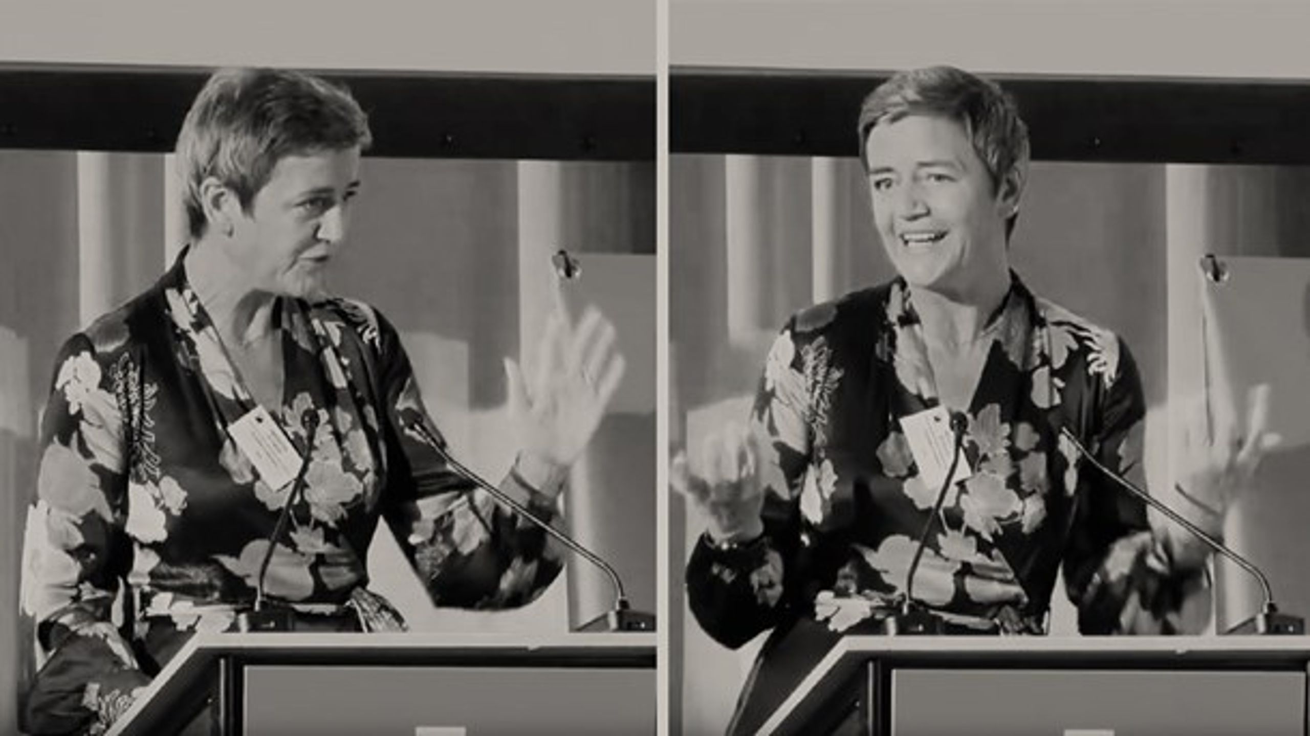 Margrethe Vestager var i sit es, da hun var keynote speaker ved tænketanken Bruegels årlige middag.