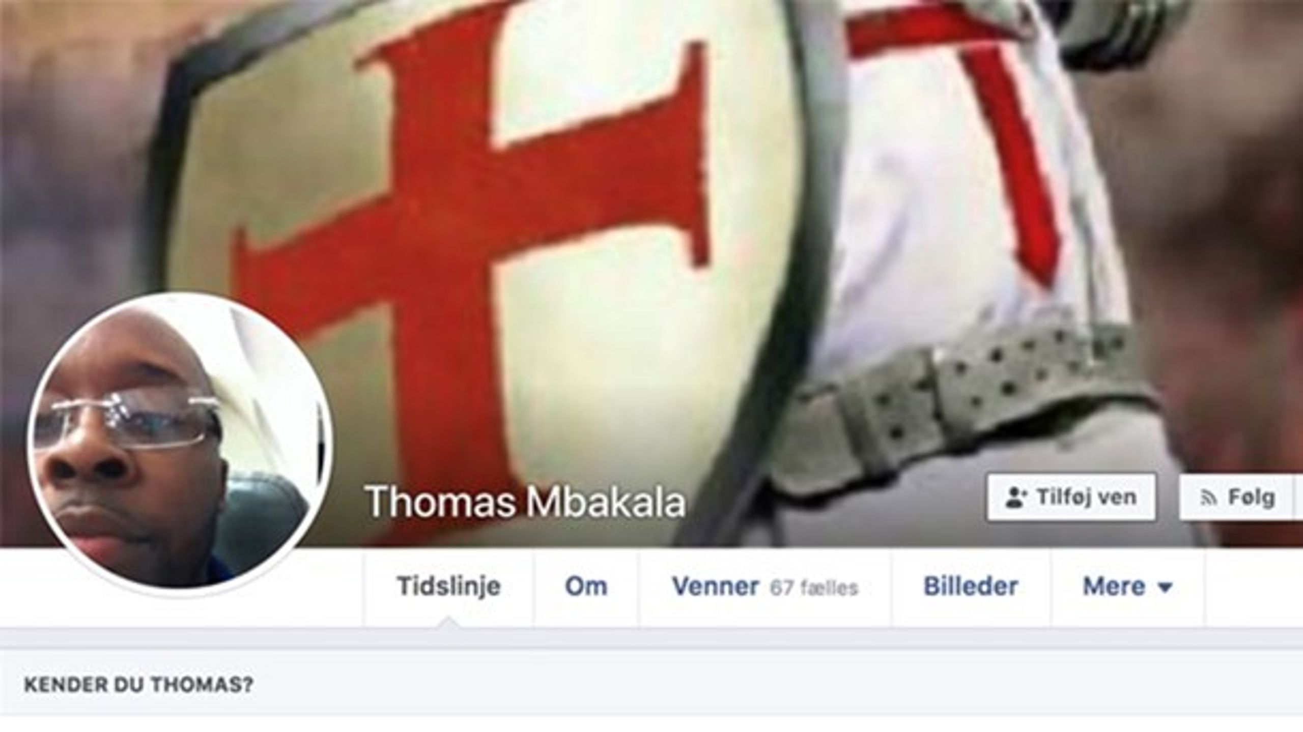 Thomas Mbkala er én af de mindst 16&nbsp;profiler, Udenrigsministeriet mistænker for at være falske&nbsp;og for at have delt budskaber og misinformation på Facebook om den danske tilslutning til en omstridt aftale om migration. Profilen er nu fjernet.