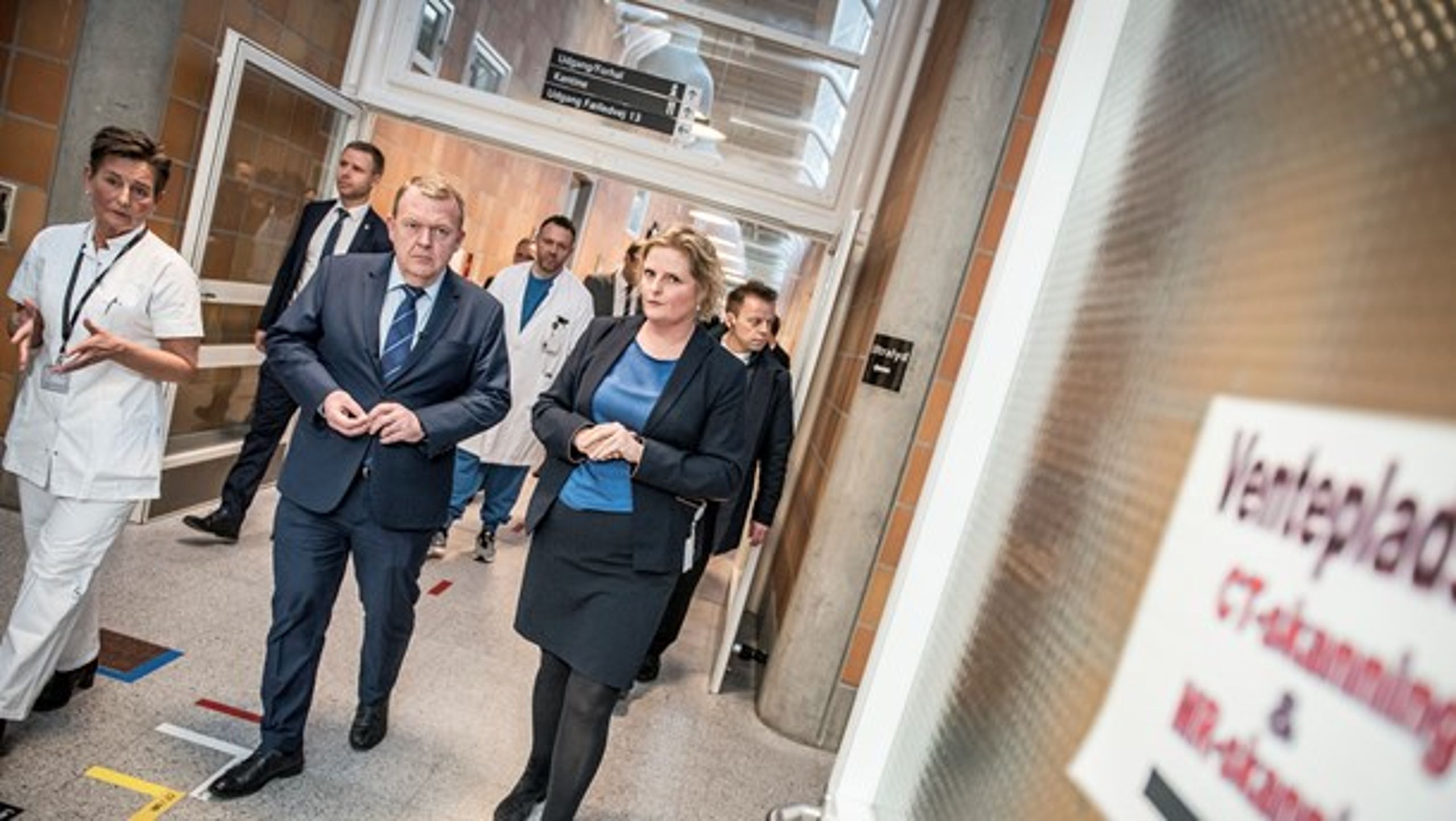 Lars Løkke Rasmussen besøger Slagelse sygehus i januar 2019. På Venstres valgside giver han nu garanti mod nye sygehuslukninger frem til 2025.&nbsp;