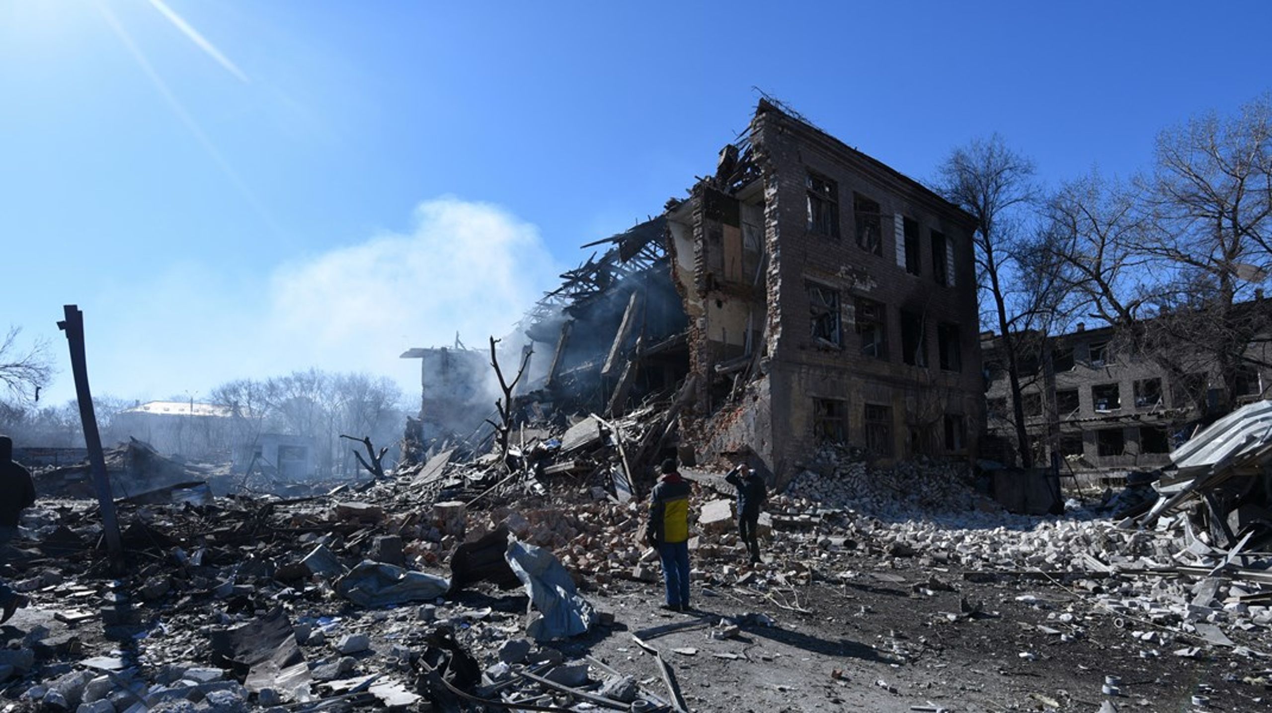 Skofabrik i Dnipro, Ukraine, efter et russisk missilangreb 12. marts 2022