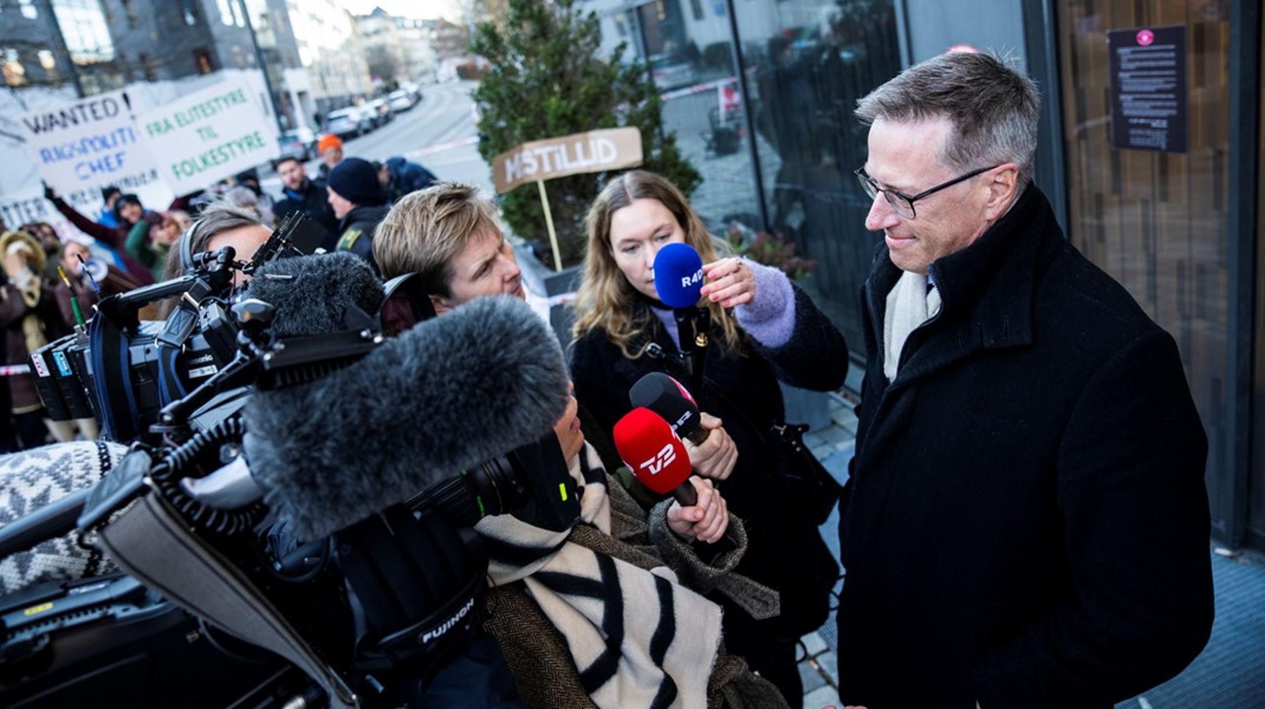 Rigspolitichef Thorkilde Fogde efter sin afhøring i Minkkommissionen. Foto: Martin Sylvest / Ritzau Scanpix